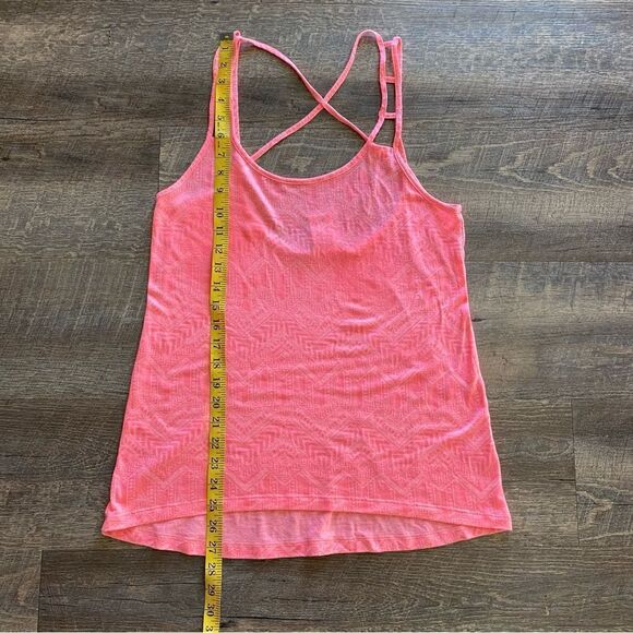 Victoria’s Secret PINK Tank Top Strappy Neon Oversized Small Burnout - Picture 8 of 12